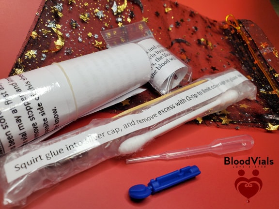 1 Sterling Swirl Heart BloodVial Necklace Kit with 18" Solid .925 Silver Link Chain (BloodBond)