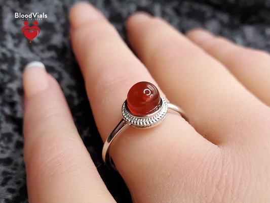 Sterling Rope BloodVial Ring Kit Solid .925 Silver Adjustable 6-9 Sizes (BloodBond)