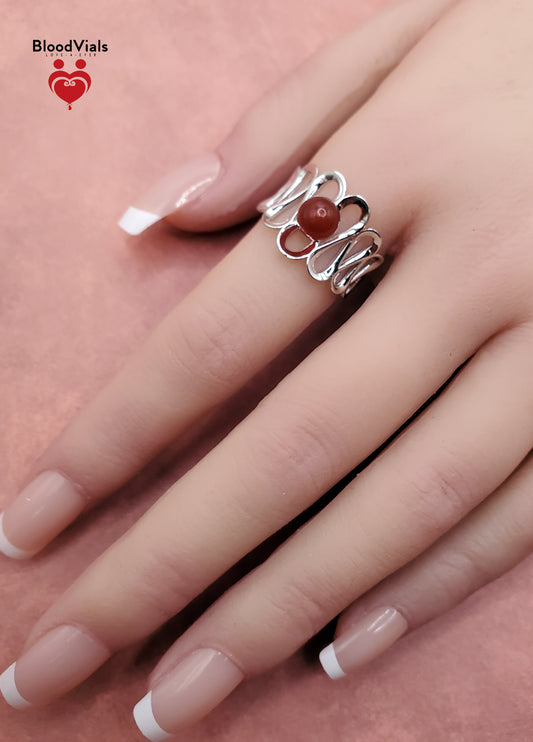 Sterling Loops BloodVial Ring & Anticoagulant (BloodBond) Adjustable 5-8 Size