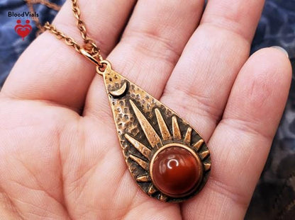 1 Sun and Moon Necklace Kit with 24.5" Coppertone Link Chain (BloodBond) - Last One