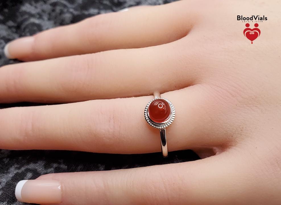 Sterling Rope BloodVial Ring Kit Solid .925 Silver Adjustable 6-9 Sizes (BloodBond)