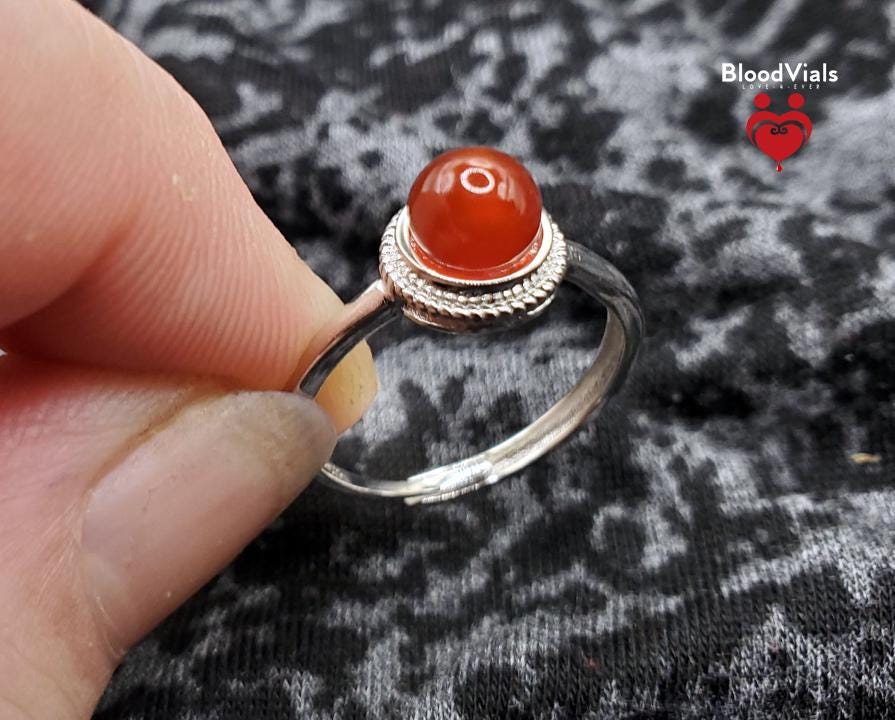 Sterling Rope BloodVial Ring Kit Solid .925 Silver Adjustable 6-9 Sizes (BloodBond)