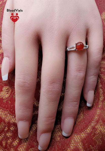 Sterling Split Band Ring Kit with White Zircons Solid .925 Silver 3-10 Adjustable Sizes (BloodBond)