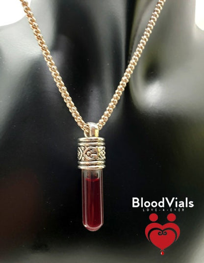 2 Ornate BloodVial Necklaces DIY Blood Vial Charms Kit -  [Pendant ONLY, Chain NOT Included] (BloodBond)