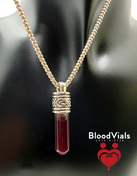 2 Ornate BloodVial Necklaces DIY Blood Vial Charms Kit -  [Pendant ONLY, Chain NOT Included] (BloodBond)