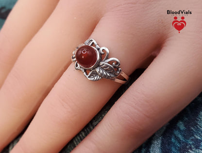 Sterling Botanical BloodVial Ring Kit Adjustable 6.5-10 Sizes Solid .925 Silver (BloodBond)