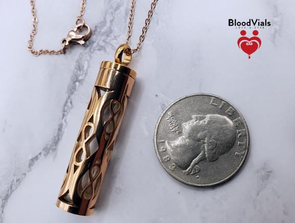 1 Infinity Cylinder BloodVial Kit Pendant Kit Necklace (BloodBond)