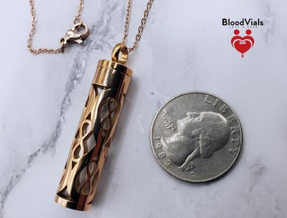 1 Infinity Cylinder BloodVial Kit Pendant Kit Necklace (BloodBond)