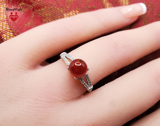 Sterling Split Band Ring Kit with White Zircons Solid .925 Silver 3-10 Adjustable Sizes (BloodBond)