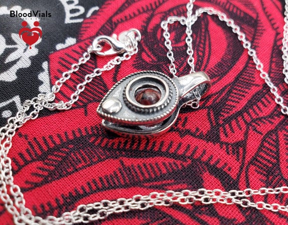 Sterling Planchette BloodVial Pendant Kit with 18" Solid .925 Silver Chain (BloodBond)