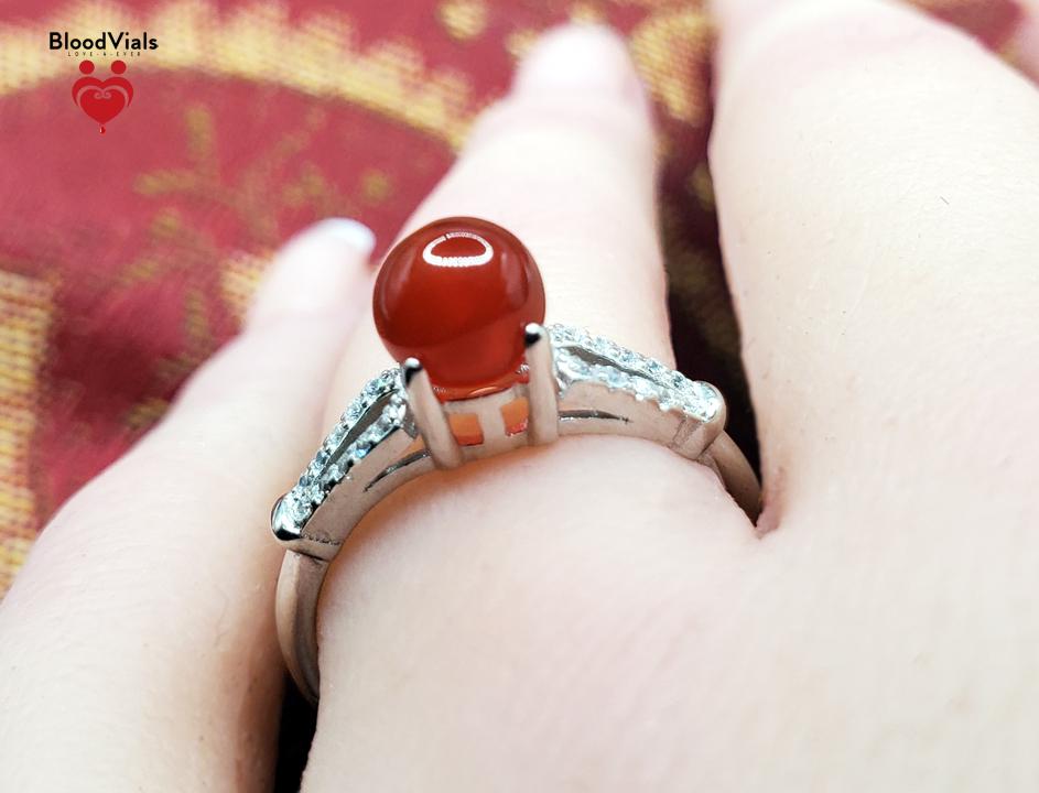 Sterling Split Band Ring Kit with White Zircons Solid .925 Silver 3-10 Adjustable Sizes (BloodBond)