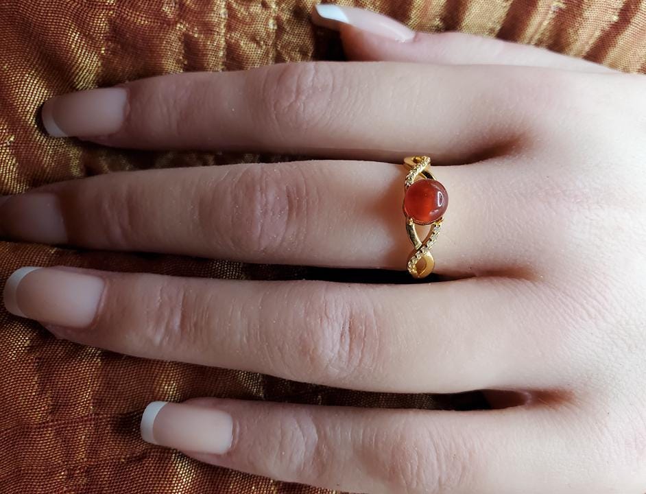 Sterling Infinity BloodVial Ring Kit with White Zircons & White or Yellow Gold-plated Solid .925 Silver Adjustable 5-9 Sizes (BloodBond)