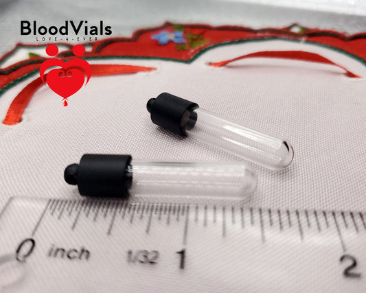 2 Black BloodVial Pendant Kit Necklaces with 18" Black Cords (BloodBond)