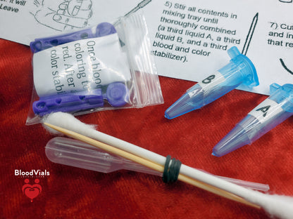 1 Sterling Mini Droplet Epoxy BloodVial Kit with 18" Solid .925 Silver Link Chain - Charm for Bracelet, Keychain, or Necklace (BloodBond)