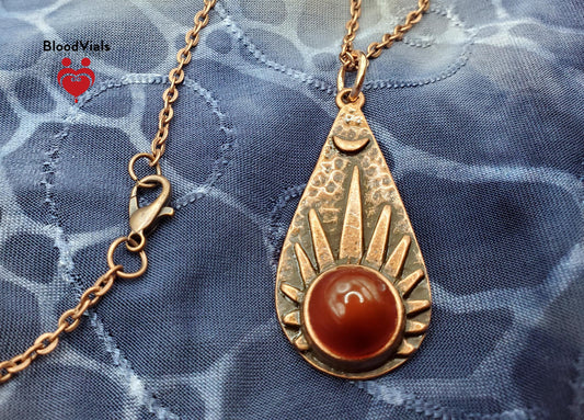 1 Sun and Moon Necklace Kit with 24.5" Coppertone Link Chain (BloodBond) - Last One