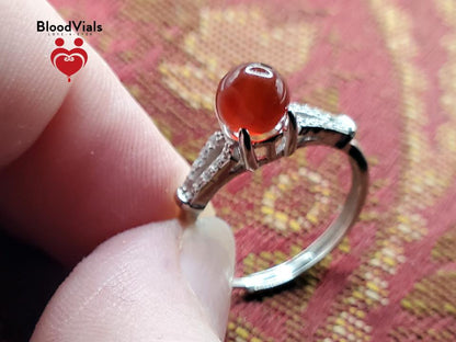 Sterling Split Band Ring Kit with White Zircons Solid .925 Silver 3-10 Adjustable Sizes (BloodBond)