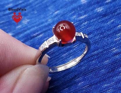 Sterling Art Deco Ring Kit with White Zircons Solid .925 Silver 6.5-11 Adjustable Sizes (BloodBond)