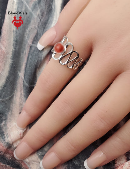 Sterling Loops BloodVial Ring & Anticoagulant (BloodBond) Adjustable 5-8 Size