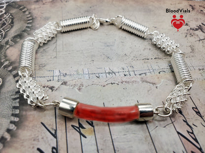 Sterling Springs BloodVial Bracelet Kit .925 Solid Silver - Adjustable to Shorter than 9.5" Maximum Length (BloodBond)