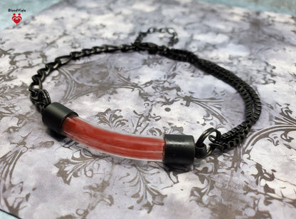 Black-Plated Asymmetrical Bracelet BloodVials Kit with Lobster Claw Clasp (BloodBond)