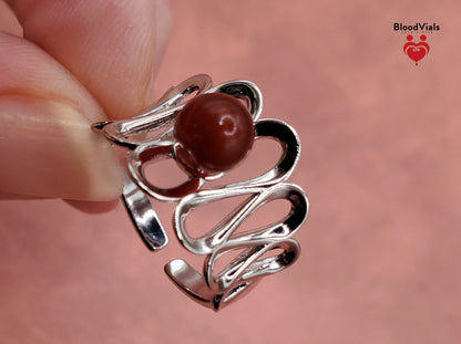 Sterling Loops BloodVial Ring & Anticoagulant (BloodBond) Adjustable 5-8 Size