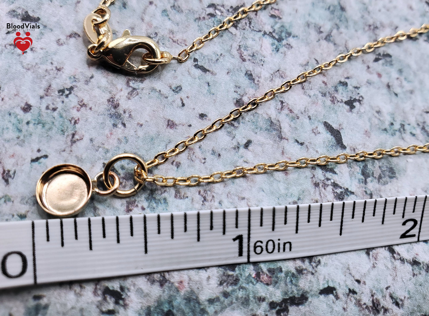 1 Gold Filled Mini Droplet Pendant BloodVial Epoxy Resin Necklace Kit (BloodGem)