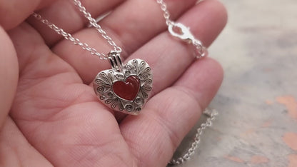 1 Sterling Swirl Heart BloodVial Necklace Kit with 18" Solid .925 Silver Link Chain (BloodBond)