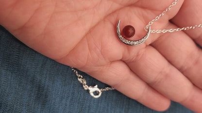 1 Sterling Sparkling Sliver Crescent Moon BloodVial Necklace Kit with 18" .925 Silver Chain (BloodBond) (Copy)