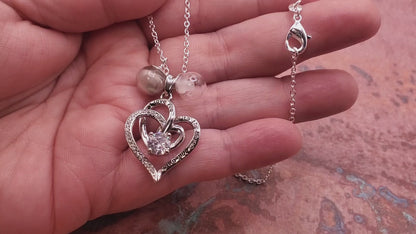 1 Sterling Lunar Meteorite BloodVial Gem Heart Necklace Kit with 18" .925 Silver Chain (BloodBond)
