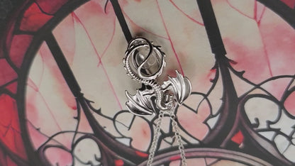 1 Sterling Dragon BloodVial Pendant Kit Necklace with 18" Solid .925 Silver Link Chain (BloodBond)