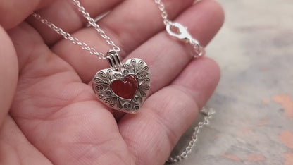 1 Sterling Swirl Heart BloodVial Necklace Kit with 18" Solid .925 Silver Link Chain (BloodBond)