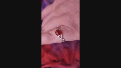 Sterling Infinity BloodVial Ring Kit with White Zircons & White or Yellow Gold-plated Solid .925 Silver Adjustable 5-9 Sizes (BloodBond)