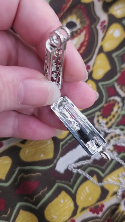1 Cylinder BloodVial Twisted Tree Pendant Necklace Kit with 19.75" Silvertone Chain (BloodBond)