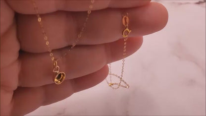 1 Solid 14K Gold Petite Droplet Pendant BloodVial Epoxy Resin Necklace Kit with 18K Solid Gold 19.5" Delicate Link Chain (BloodGem)