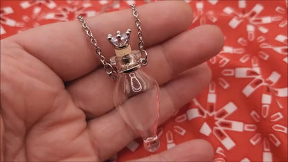 1 Victorian Elixir Bottle BloodVial Pendant Kit Necklace with 25" Silvertone Stainless Steel Chain (BloodBond)