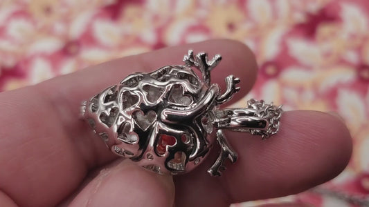 1 Anatomical Heart Locket BloodVial Necklace Kit with 20" Stainless Steel Chain (BloodBond)