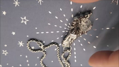 1 Hand BloodVial Necklace Kit with 23.5" Silvertone Chain (BloodBond)