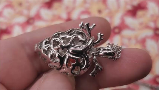 1 Anatomical Heart Locket BloodVial Necklace Kit with 20" Stainless Steel Chain (BloodBond)