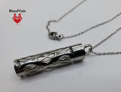 1 Infinity Cylinder BloodVial Kit Pendant Kit Necklace (BloodBond)