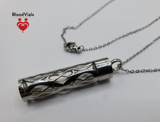 1 Infinity Cylinder BloodVial Kit Pendant Kit Necklace (BloodBond)