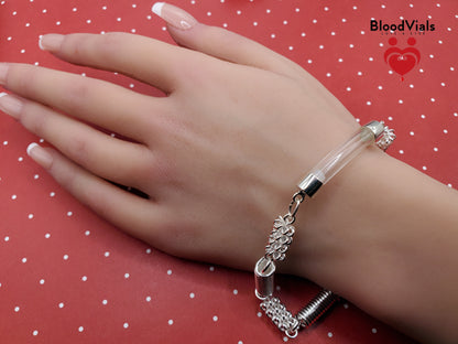 Sterling Springs BloodVial Bracelet Kit .925 Solid Silver - Adjustable to Shorter than 9.5" Maximum Length (BloodBond)