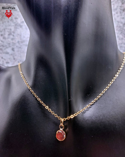 1 Gold Filled Mini Droplet Pendant BloodVial Epoxy Resin Necklace Kit (BloodGem)