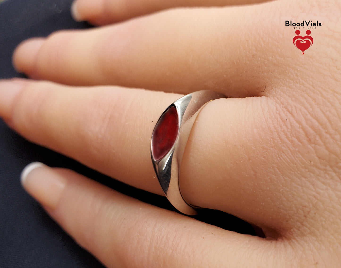 1 Gold Plated .925 Solid Sterling Minimalist BloodVial Ring Epoxy Resin Kit Adjustable 3.5-10.5 Sizes (BloodGem)